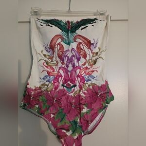 Floral and Abstract Print Swimsuit